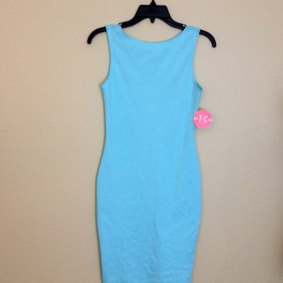 NWT! T&C Light Blue Bodycon Midi Dress - Picture 1 of 5